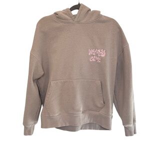 Cotton On Body Plush Premium Graphic Hoodie Wellness Club Taupe Pink Medium